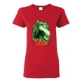 thumbnail image 1 of Catzilla Parody Taking Over City | Womens Cat Lover Graphic T-Shirt, Red, Medium, 1 of 3