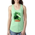thumbnail image 1 of Catzilla Parody Taking Over City | Womens Cat Lover Jersey Racerback Tank Top, Mint, Large, 1 of 3