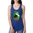 thumbnail image 1 of Catzilla Parody Taking Over City | Womens Cat Lover Jersey Racerback Tank Top, Royal, Medium, 1 of 3