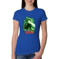 thumbnail image 1 of Catzilla Parody Taking Over City | Womens Cat Lover Slim Fit Junior Tee, Royal, 2XL, 1 of 3