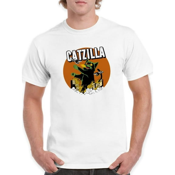 Catzilla T-Shirt Men -Smartprints Designs, Male 5X-Large