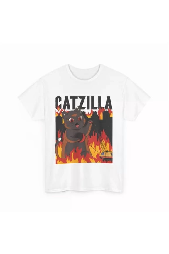 Catzilla Tshirt, Catzilla Shirt, Catzilla T-Shirt, Funny Black Cat Shirt U