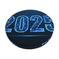 Cauagu 2025 Happy New Year 5 Print Round Stool Covers,Seat Cushion for