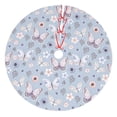 thumbnail image 1 of Cauagu 30" Christmas Tree Skirt Blue Butterfly Pattern Christmas Tree Decorations Tree Mat for Xmas Decorations Occasion Holiday Home Decor -30", 1 of 7