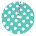 thumbnail image 1 of Cauagu 30" Christmas Tree Skirt Teal Turquoise And White Polka Dot Pattern Christmas Tree Decorations Tree Mat for Xmas Decorations Occasion Holiday Home Decor -30", 1 of 7