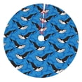 thumbnail image 1 of Cauagu 30" Christmas Tree Skirt Whale And Sea Pattern Christmas Tree Decorations Tree Mat for Xmas Decorations Occasion Holiday Home Decor -30", 1 of 7
