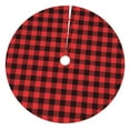 thumbnail image 1 of Cauagu 36" Christmas Tree Skirt Buffalo Plaid Red Black Pattern Christmas Tree Decorations Tree Mat for Xmas Decorations Occasion Holiday Home Decor -36", 1 of 7