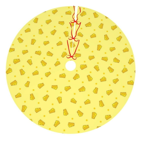 Cauagu 36" Christmas Tree Skirt Cheese 1 Pattern Christmas Tree Decorations Tree Mat for Xmas Decorations Occasion Holiday Home Decor -36"
