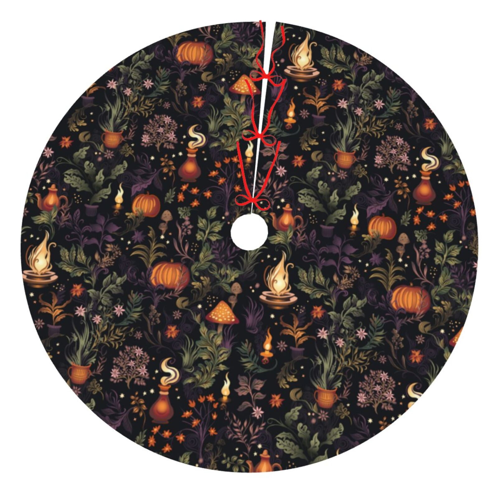 Cauagu 36" Christmas Tree Skirt Pumpkin Plant Garden Pattern Christmas