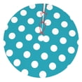 thumbnail image 1 of Cauagu 36" Christmas Tree Skirt Sky Blue And White Polka Dot Pattern Christmas Tree Decorations Tree Mat for Xmas Decorations Occasion Holiday Home Decor -36", 1 of 7