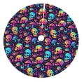 thumbnail image 1 of Cauagu 36" Christmas Tree Skirt mushroom Skull star Pattern Christmas Tree Decorations Tree Mat for Xmas Decorations Occasion Holiday Home Decor -36", 1 of 7