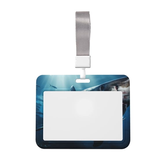 Cauagu 3D Realistic Shark for ID Badge Holder,Badge Holder with Windows Key Card Work Badge Sleeve for Office/ Factory/ID Credit Cards/Proximity Key Cards