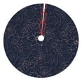 Cauagu 48" Christmas Tree Skirt CopperGold Gloss Outline Navy Dark