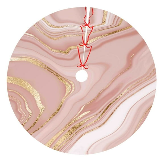 Cauagu 48" Christmas Tree Skirt Rose Gold Glitter Splatter Pattern Christmas Tree Decorations Tree Mat for Xmas Decorations Occasion Holiday Home Decor -48"