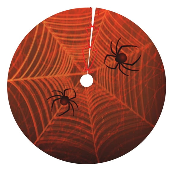 Cauagu 48" Christmas Tree Skirt Spider Web Pattern Christmas Tree Decorations Tree Mat for Xmas Decorations Occasion Holiday Home Decor -48"