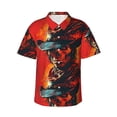 thumbnail image 1 of Cauagu 60s Western Skull Cowboy Print Hawaiian Shirt for Men,Casual Short Sleeve Button Down Shirts Summer Beach Men's Regular-Fit Short-Sleeve Print Shirt -3X-Large, 1 of 6