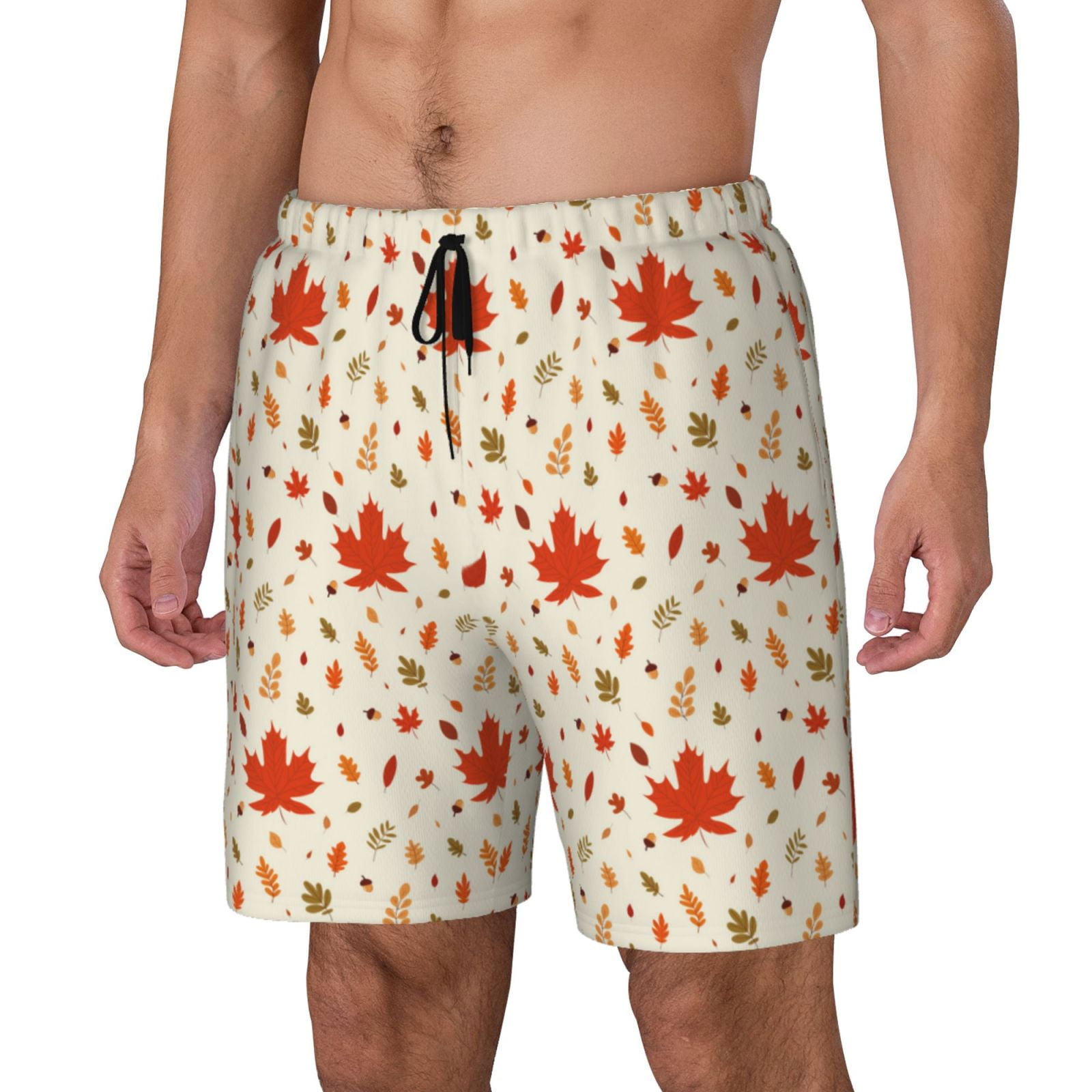 Cauagu A Simple Autumn Print Mens Swim Trunks Quick Dry Board Shorts ...