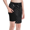 thumbnail image 1 of Cauagu Abstract Black And White Waves Print Swim Trunks for Men,Youth Boys Swim Shorts Compression Liner Beach Shorts Boys' Swimming Shorts 7-20 Years Bathing Suit-X-Large, 1 of 7