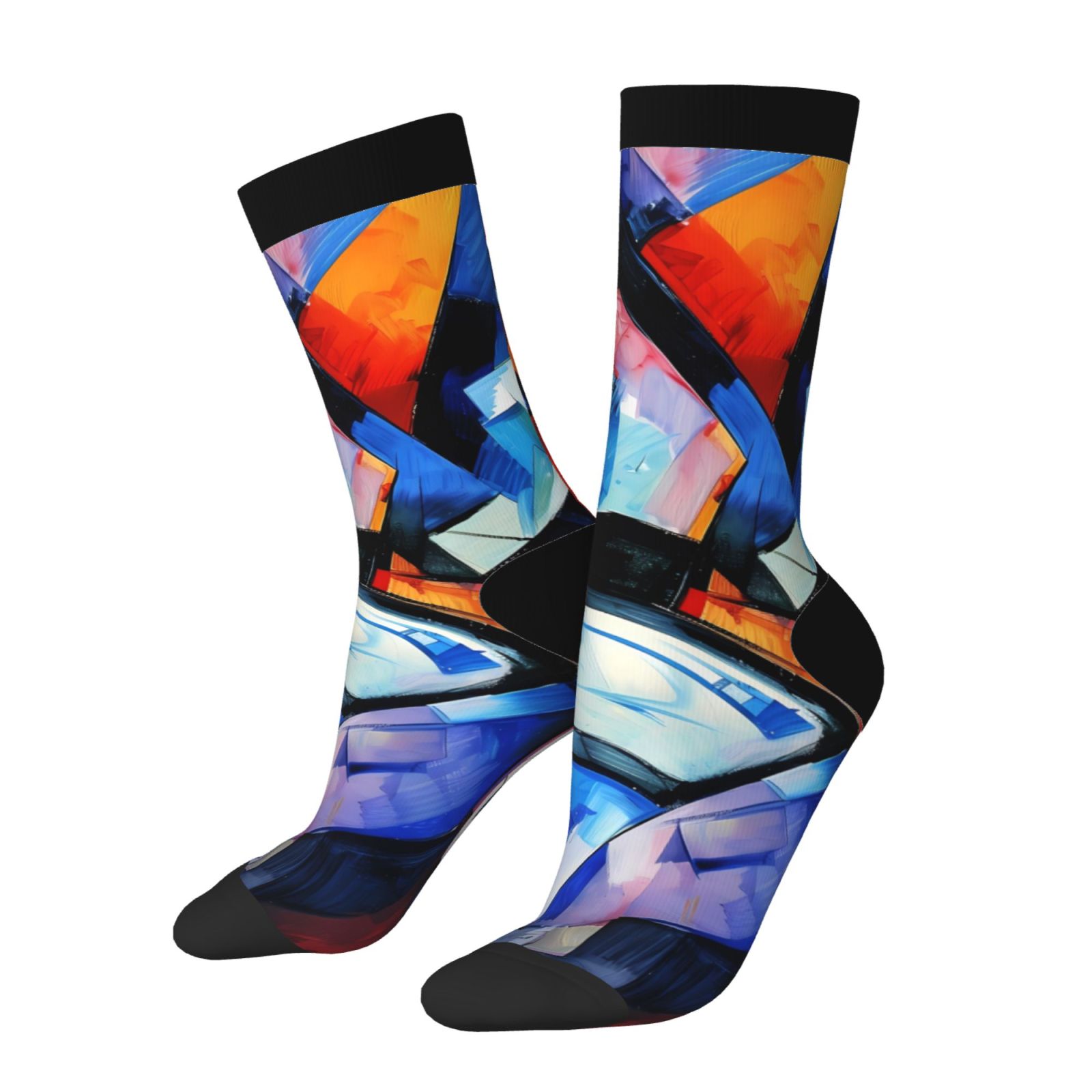 Cauagu Abstract Cubist Printer Print Crew Socks For Women And Men Adult cauagu-abstract-cubist-printer-print-crew-socks-for-women-and-men-adult