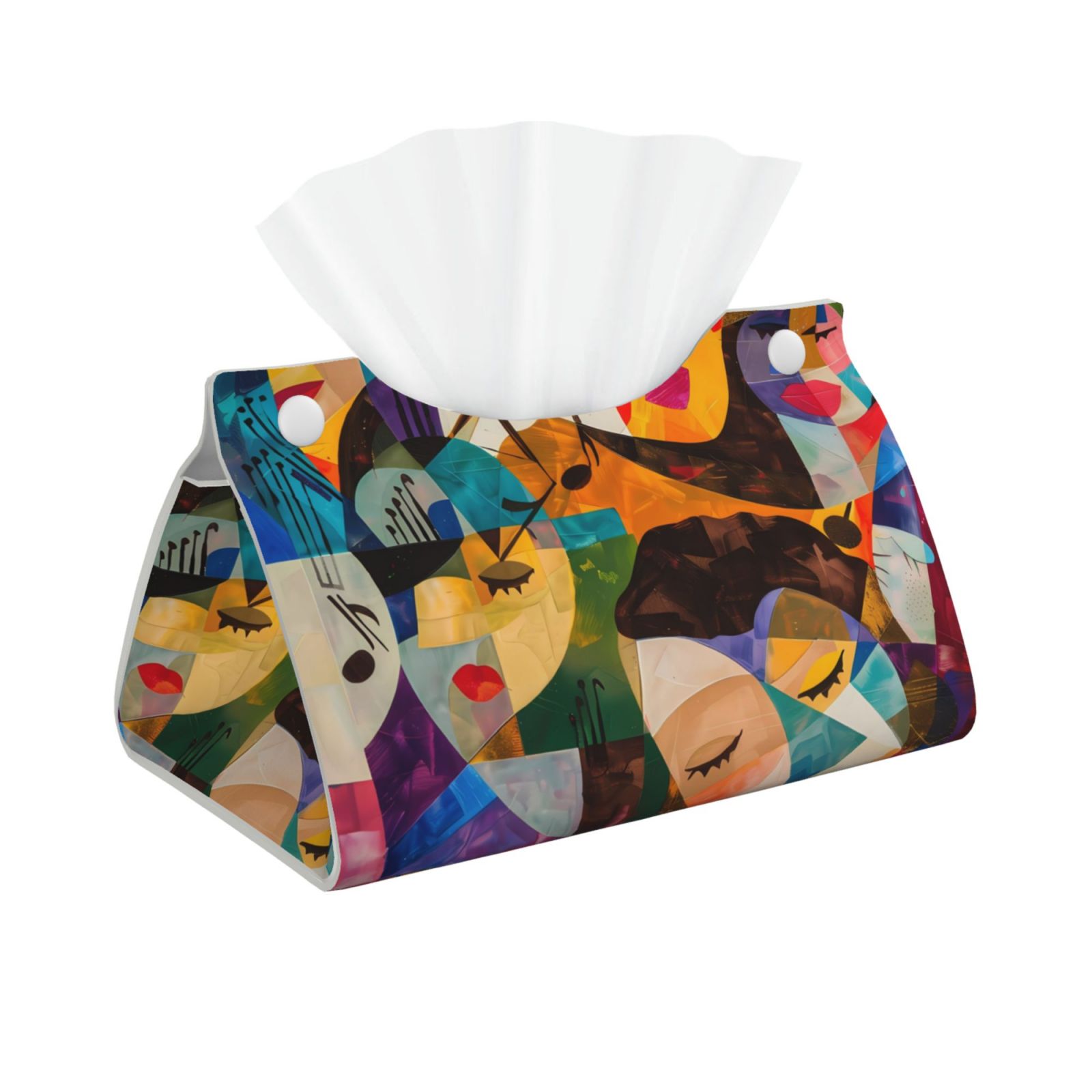 Cauagu Abstract Musical Faces for Large Tissue Box Cover Rectangular ...