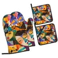 thumbnail image 1 of Cauagu Abstract Musical Faces Print Oven Mitts and Pot Holders 4 pcs Set,Extra Thicken Long Kitchen Oven Glove Potholders BBQ Gloves-Oven Mitts and Pot Holders(11 Inch), 1 of 6