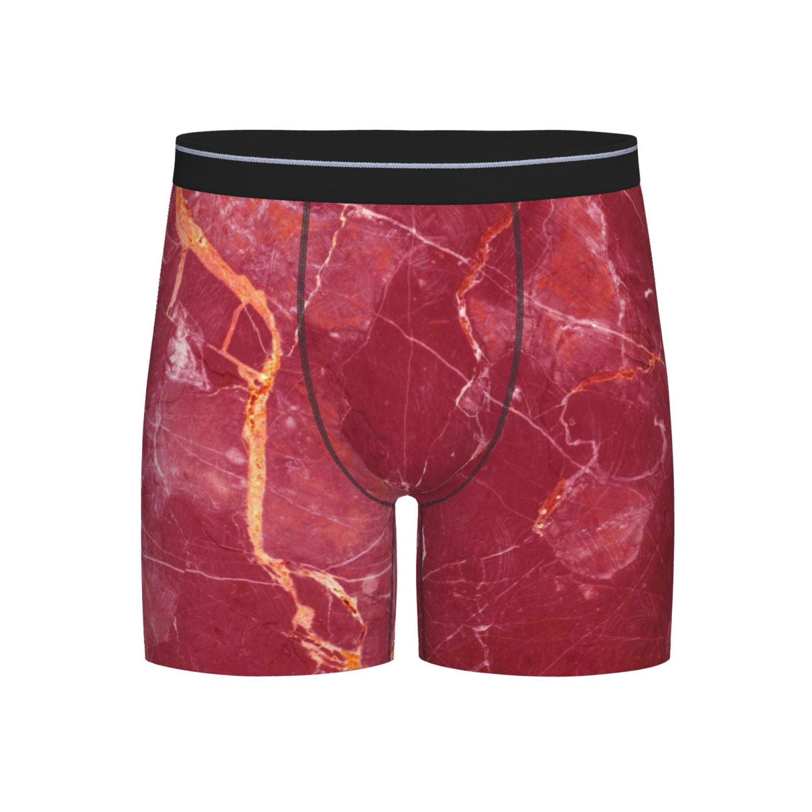 Cauagu Abstract Red Marble Print Men's Boxer Briefs, Funny & Cute ...