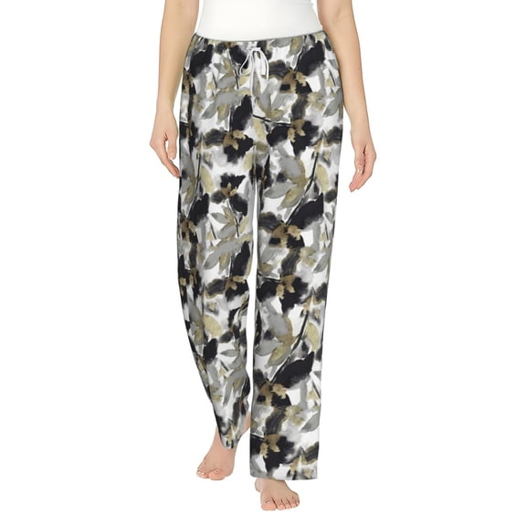 Cauagu Abstract Watercolor Pajama Pants for Women Loose Fit Wide Leg Trouser Pants Casual Elastic Waist Drawstring Lounge Pants