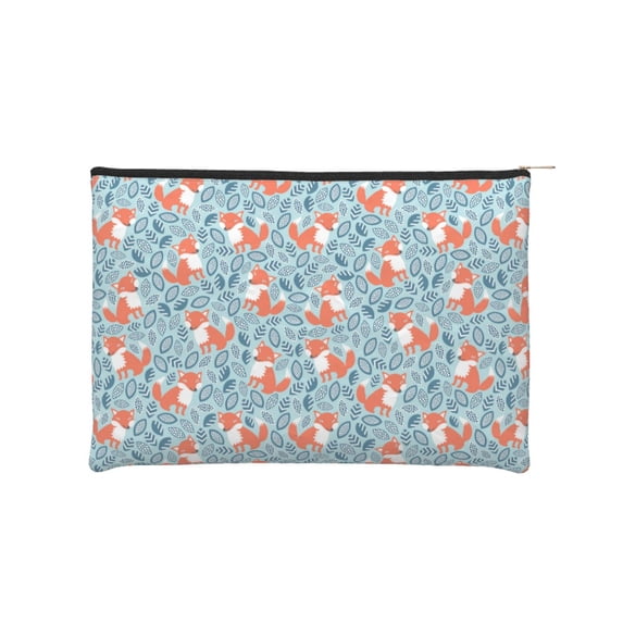 Cauagu Abstract leaves fox for Tyvek Makeup Bag,Reusable Travel Cosmetic Bag Women Organizer Toiletry Bag Birthday,Gifts for Women Girlfriend Mom Teacher 6.5’’*8.9’’