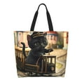 thumbnail image 1 of Cauagu Adorable Kitten On Mini Train Print Women Large Capacity Tote Bag - Casual Shoulder Bag Fashion Handbag Shopping Bag Daily Bag Hobo Bags for Travel Work and Shopping, 1 of 8