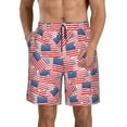 thumbnail image 1 of Cauagu America Flags Print Men's Swim Trunks,Hawaiian Bathing Suit Swimsuits Beach Shorts with Pockets for Men Quick Dry Swimming Board Shorts-X-Large, 1 of 6