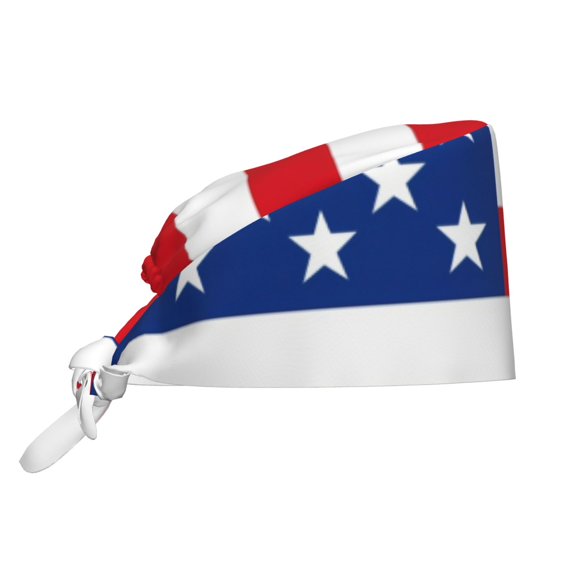 Cauagu America Flags3 Pattern 1 Pcs Working Caps,Adjustable Working Hats Elastic Scrub Hats Nurse Scrub Cap Nurse Hats Elastic Tie Back Hats Unisex,One Size