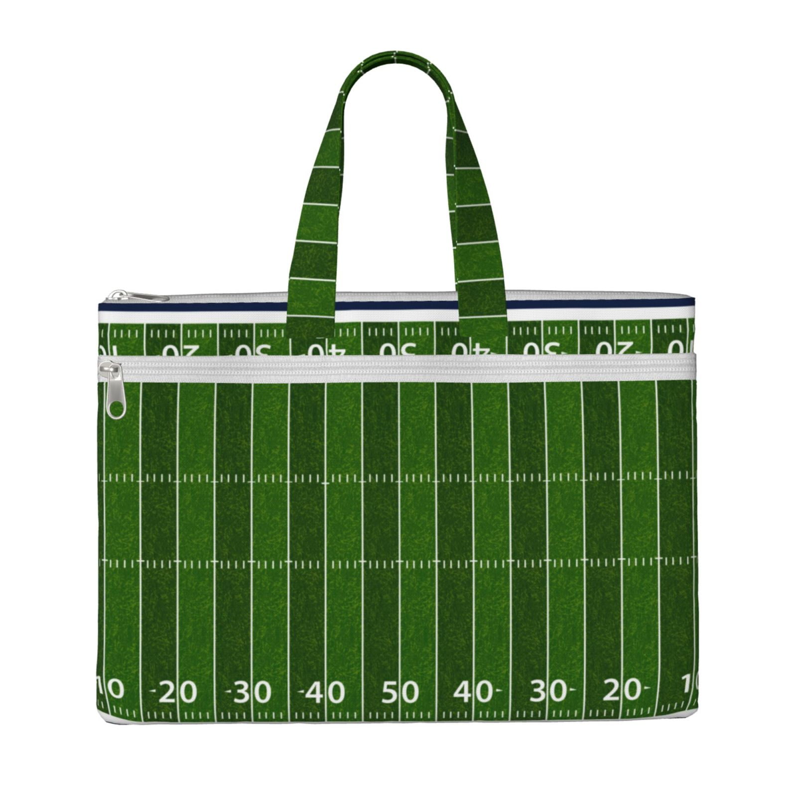 American Football Rugby Ball Pattern Print Leather Tote Bag
