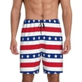 thumbnail image 1 of Cauagu American Patriotic Stars And Stripes Print Pajama Bottoms for Men Sleep Pajama Shorts Elastic Waistband Sleep Pajama Short Men's PJ Shorts -X-Large, 1 of 6
