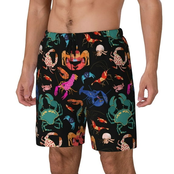 Cauagu Animals Under Water Print Mens Swim Trunks Quick Dry Board Shorts Swim Shorts with Compression Liner Bathing Suits-XX-Large