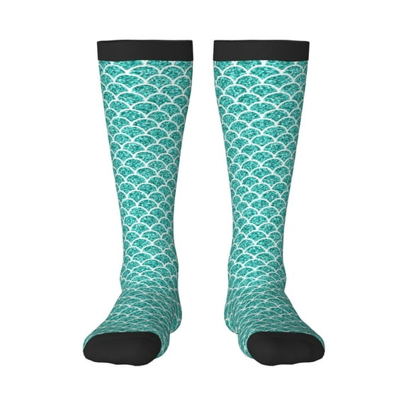 Cauagu Aquamarine Glitter1 Print Women's Men's Ankle Socks 1-pack Casual Athletic Socks for Unisex Adult Moisture-Wicking Socks for Daily Wear/Running/Sport