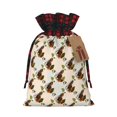 thumbnail image 1 of Cauagu Art cute koala Print Christmas Linen Gift Bag,Christmas Goody Gift Bags with Plaid Drawstrings Xmas Presents Bags Holiday with Gift Tag Cards-Black, 1 of 8