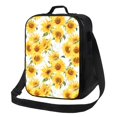 thumbnail image 1 of Cauagu Artistic Marble Pattern Sunflower Insulated Lunch Bag - Reusable Lunch Box Thickened Thermal Leakproof Lunch Tote Bag for Adult Office/Travel Picnic, 1 of 7