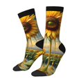 thumbnail image 1 of Cauagu Artistic Oil Painting Sunflower Print Crew Socks for Women and Men,Adult Athletic Running Socks 1-Pair Sports Socks Work Gear Socks with Moisture Wicking, 1 of 6