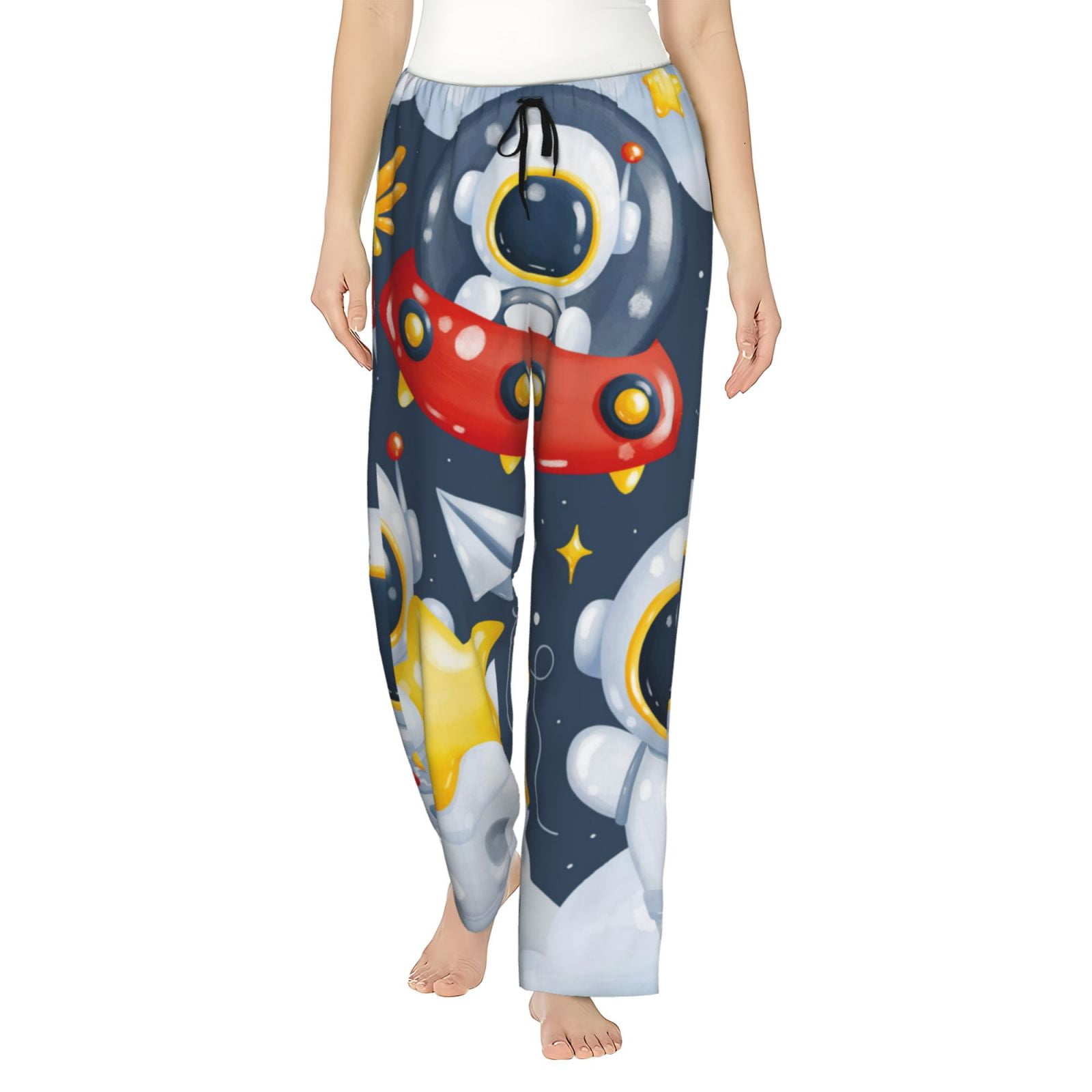 Women’s Outer Space Silky Pajama Shorts – Lightweight Relaxed Fit with Drawstring Waist main image 1
