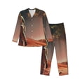 thumbnail image 1 of Cauagu Astronaut On Mars A Print Men's Long-Sleeve Pajama Set,Soft Button-Front 2Pjs for Men Long Sleeve Men’s Sleepwear-, 1 of 7