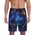 thumbnail image 1 of Cauagu Astronaut Print Pajama Bottoms for Men Sleep Pajama Shorts Elastic Waistband Sleep Pajama Short Men's PJ Shorts -X-Large, 1 of 6
