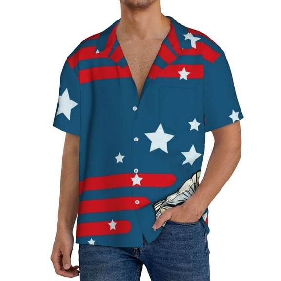 Cauagu Astronaut Runs Forward Men's Short Sleeve Button Down Hawaiian Shirt for Men Bowling Shirts Casual Summer Beach Shirt,XX-Large