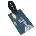 thumbnail image 1 of Cauagu Astronaut With USA Flag Print PVC Luggage Tag, Suitcase Label with Name ID Card Baggage Handbag Travel Suitcase Tags Perfect to Quickly Spot Luggage Suitcase, 1 of 7