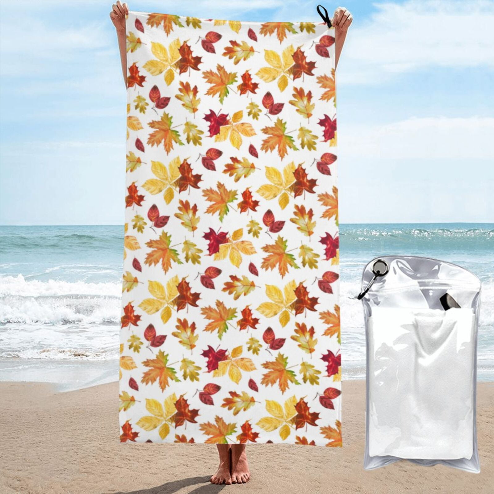 Cauagu Autumn Leaves 1 Print Extra Large Bath Towels 1 Pack, Quick