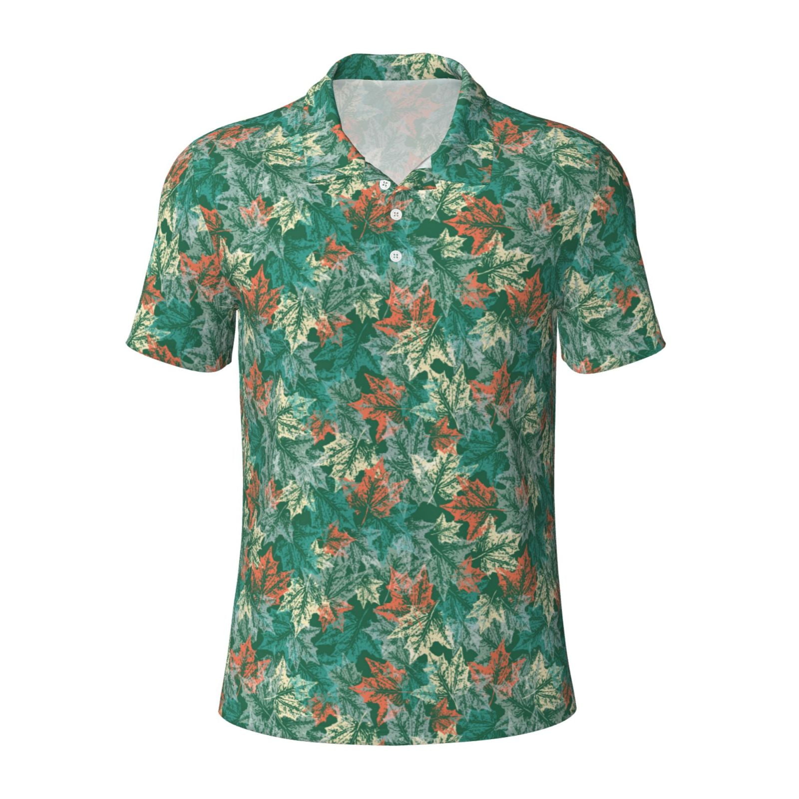 Cauagu Autumn Maple Leaves 1 Print Men's Polo Shirts, ShortSleeve Polo