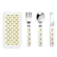 thumbnail image 1 of Cauagu Avocado Playing Music Print 3-Pieces Toddler Cutlery Set , Kids Silverware Set with Spoons Forks & Knife Stainless Steel Utensils for Kids Dishwasher Safe, 1 of 8