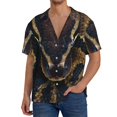 thumbnail image 1 of Cauagu Ball Phyton Snake Men's Short Sleeve Button Down Hawaiian Shirt for Men Bowling Shirts Casual Summer Beach Shirt,4X-Large, 1 of 6
