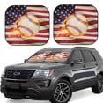 thumbnail image 1 of Cauagu Baseball Ball With Flag Cauagu {designName} Print Foldable Car Windshield Sun Shade | Front Windshield Shade for Sun | Fits Small Sedans, Mini SUVs, Hatchbacks-Large, 1 of 6