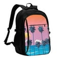 thumbnail image 1 of Cauagu Beach with Palm Trees Print Travel Laptop with USB Charging Port,Extra Large Backpack College Backpack Business Work Bag Casual Daypack Perfert for Men Women, 1 of 7