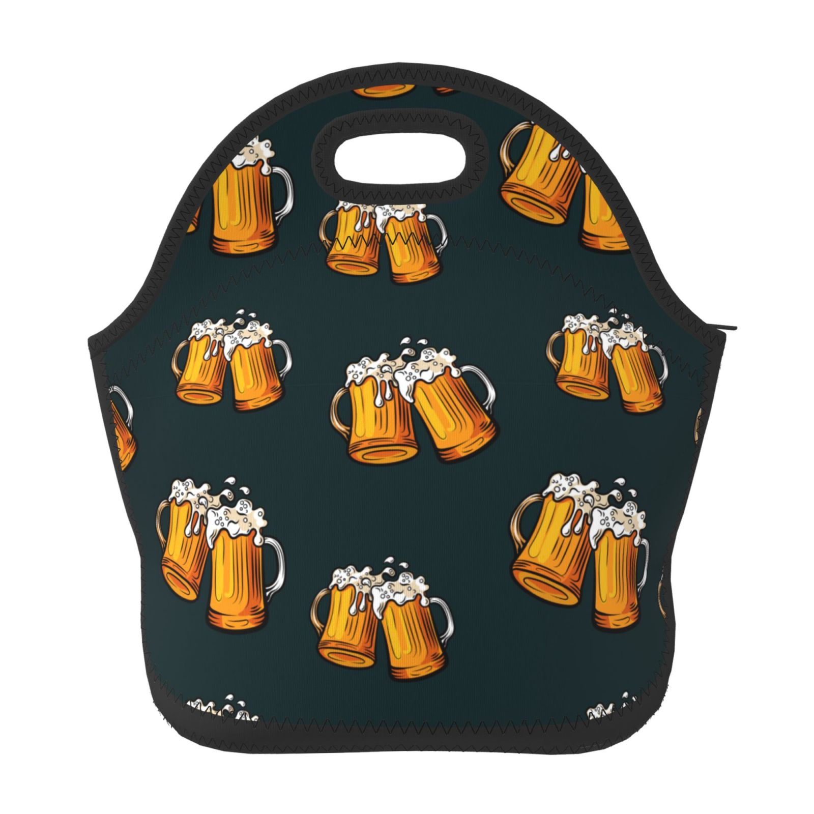 Cauagu Beer Print Insulated Lunch Box,Lunch Tote Lunch Bag Reusable